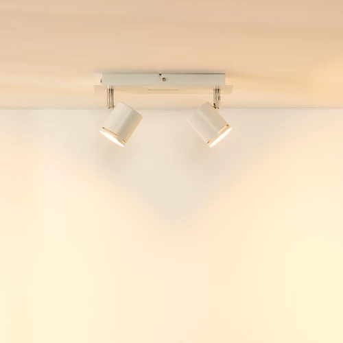 Lucide RILOU - Spot plafond - LED Dim. - GU10 - 2x5W 3000K - Blanc - ambiance 1